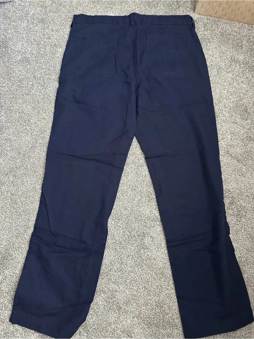 Banana Republic Men's Navy Straight-Leg Pants,size 33/32(linen+cotton)